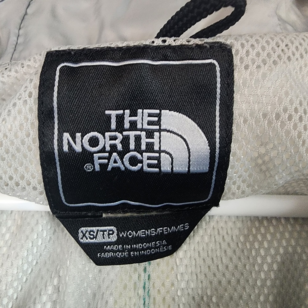 The North Face Jacket Womens XS Teal Blue White Hooded Windbreaker Mesh Lined - Picture 3 of 14